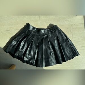 Black Faux Leather Skirt